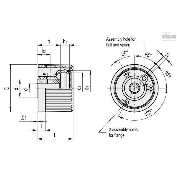 Knurled Control Knobs, IZN.380/45 A-3/8